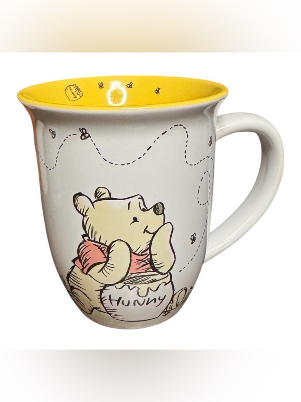Winnie the Pooh Hunny Pot 16oz Coffee Mug Cup Yellow Interior Silver Buffalo
